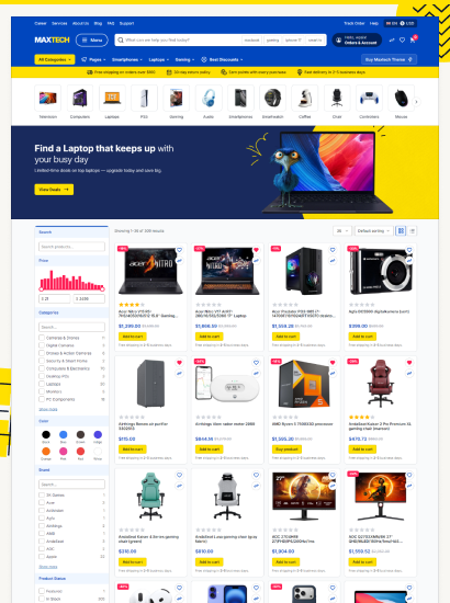 Maxtech Store Breakdance template screenshot